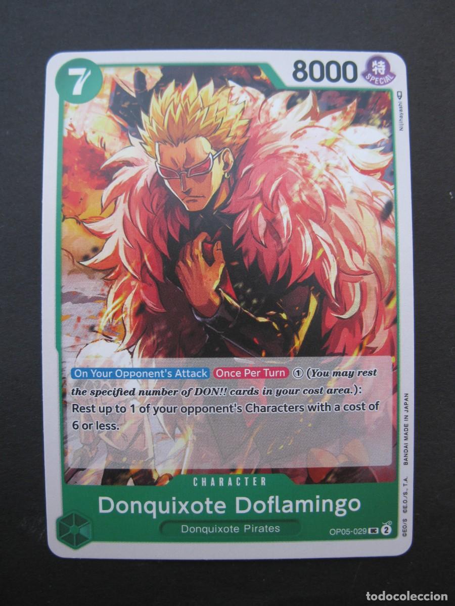 Trading Cards: CARTA - ONE PIECE - TRADING CARD - DONQUIXOTE DOFLAMINGO - EN INGL&Eacute;S - BANDAI.