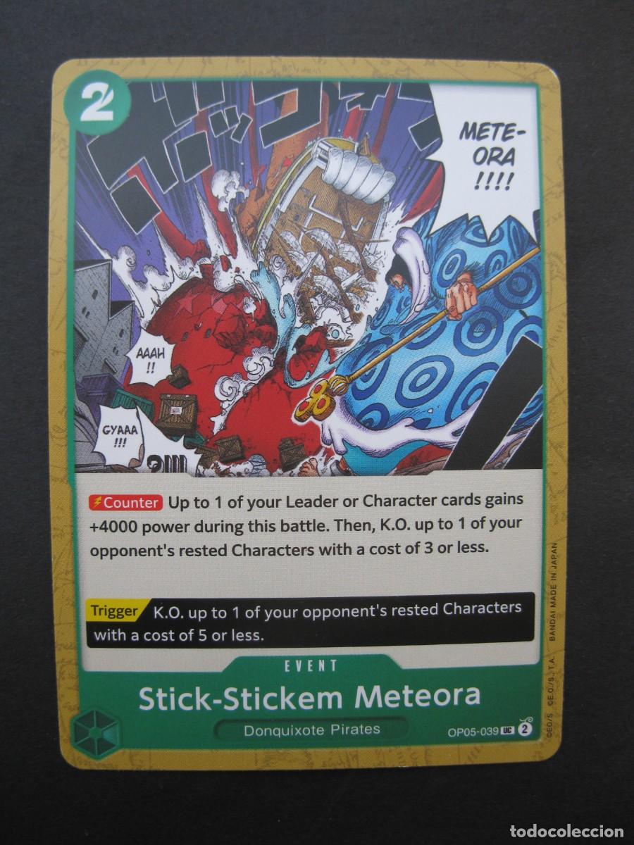 Trading Cards: CARTA - ONE PIECE - TRADING CARD - STICK-STICKEM METEORA - EN INGL&Eacute;S - BANDAI.