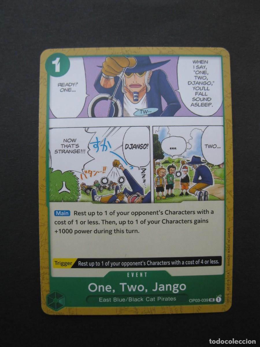 Trading Cards: CARTA - ONE PIECE - TRADING CARD - ONE, TWO, JANGO - EN INGL&Eacute;S - BANDAI.