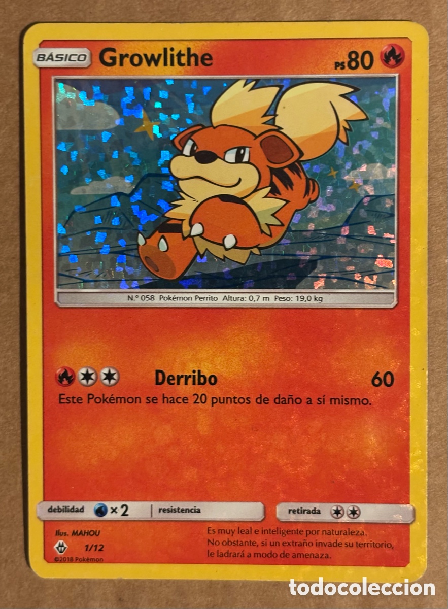 Trading Cards: GROWLITHE. CARTA POK&Eacute;MON HOLO #1/12. McDONALDS COLLECTION 2018.