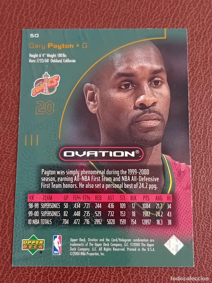 Trading cards: Card 50 Gary Payton Upper Deck Ovation 2000-2001 - Foto 3