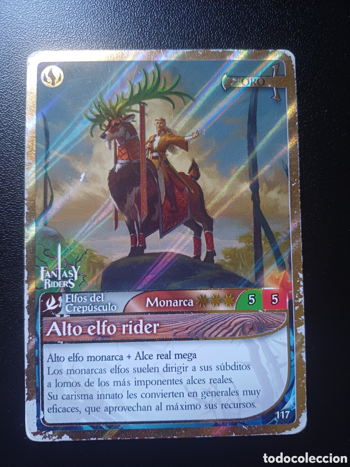 Cartas Colecion&aacute;veis: #117 ALTO ELFO RIDER ORO PANINI FANTASY RIDER 2018