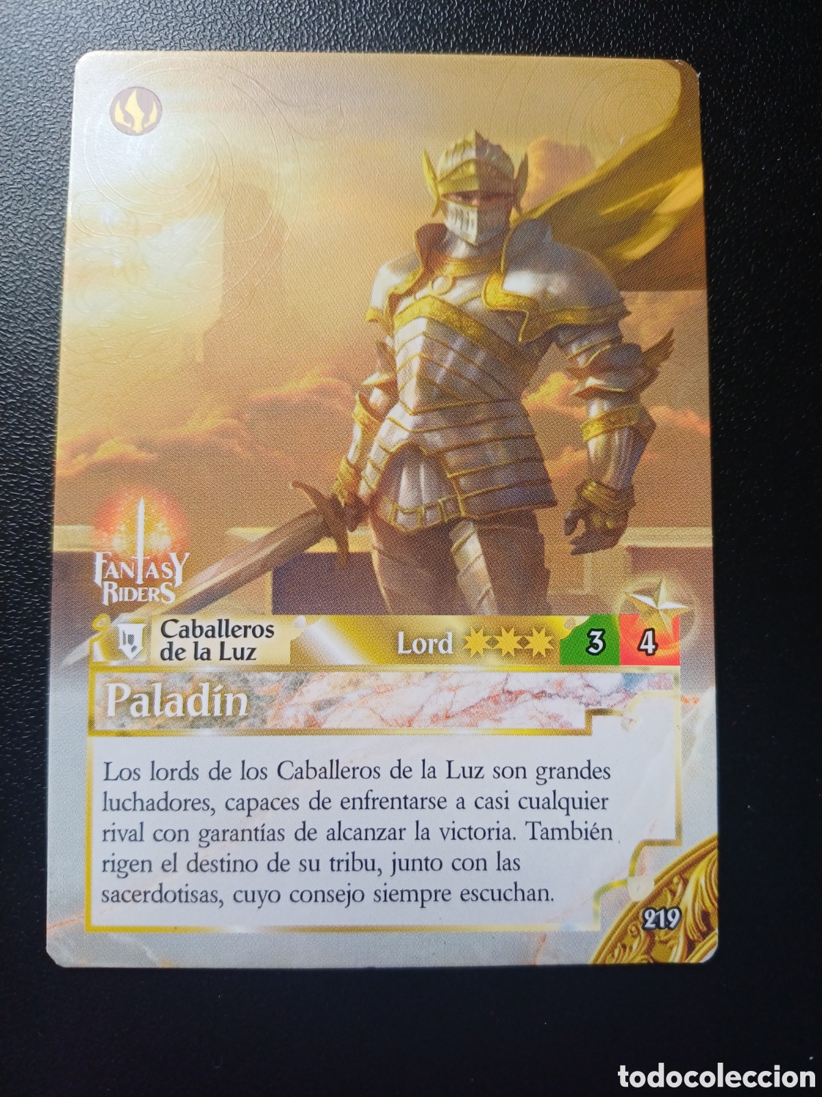 Trading cards: #219 PALADIN LORD PANINI FANTASY RIDER 2018