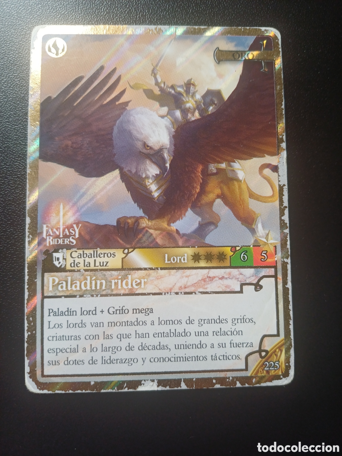 Cartas Colecion&aacute;veis: #225 PALADIN RIDER ORO PANINI FANTASY RIDER 2018