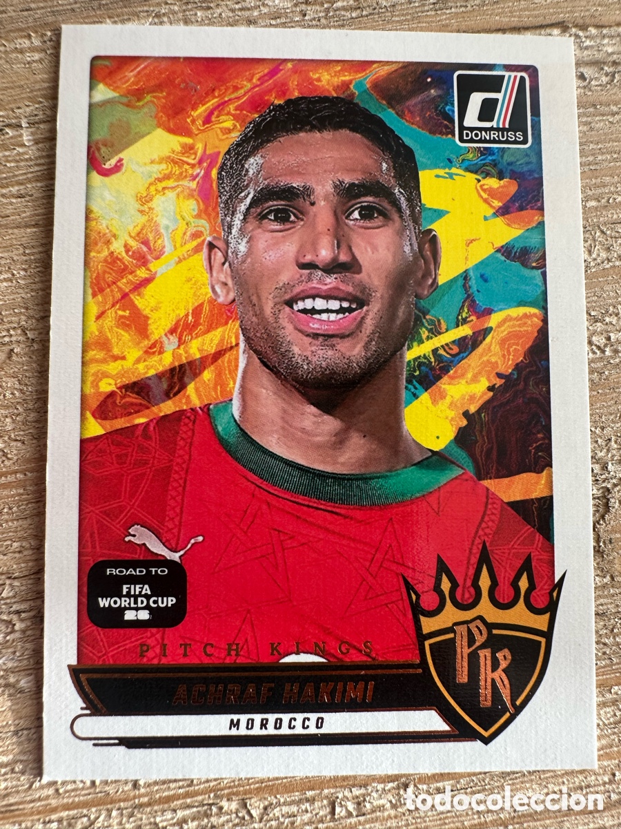 Trading Cards: ACHRAF HAKIMI MARRUECOS PITCH KINGS 16 DONRUSS ROAD TO WORLD CUP 2026 USA CAN MEX MUNDIAL 26 PANINI