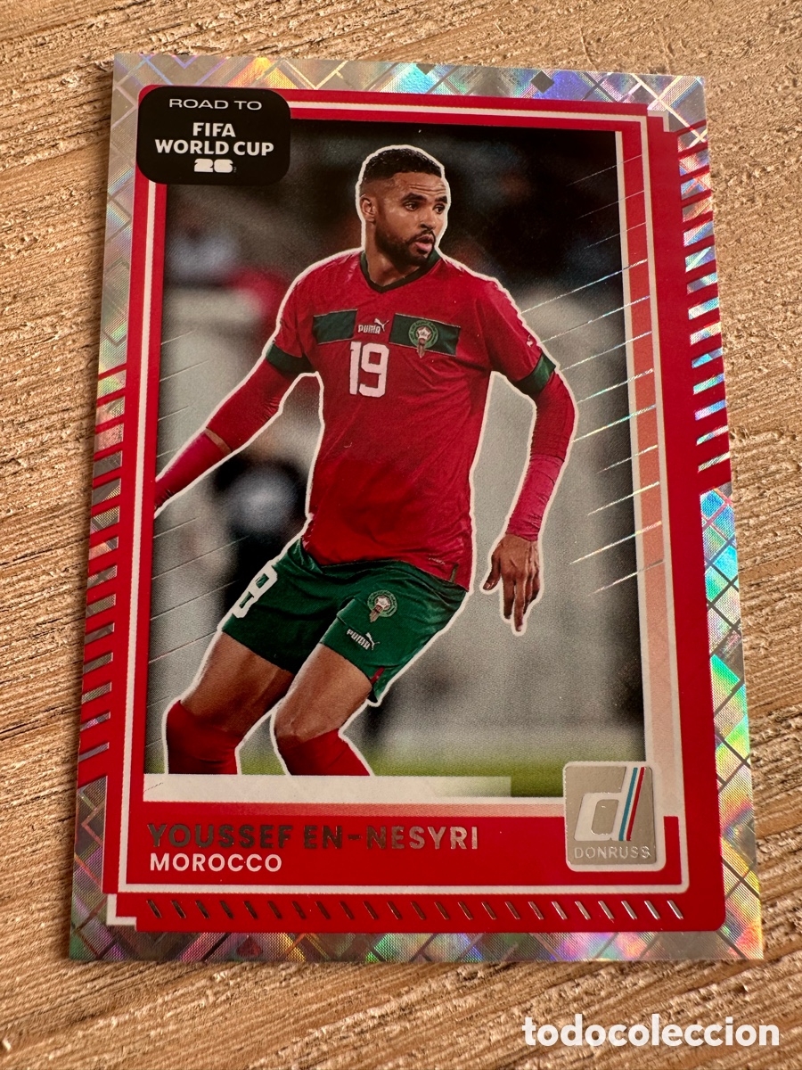 Trading Cards: YOUSSEF EN-NESYRI MARRUECOS 100 PARALLEL DONRUSS ROAD WORLD CUP 2026 USA CAN MEX MUNDIAL 26 PANINI
