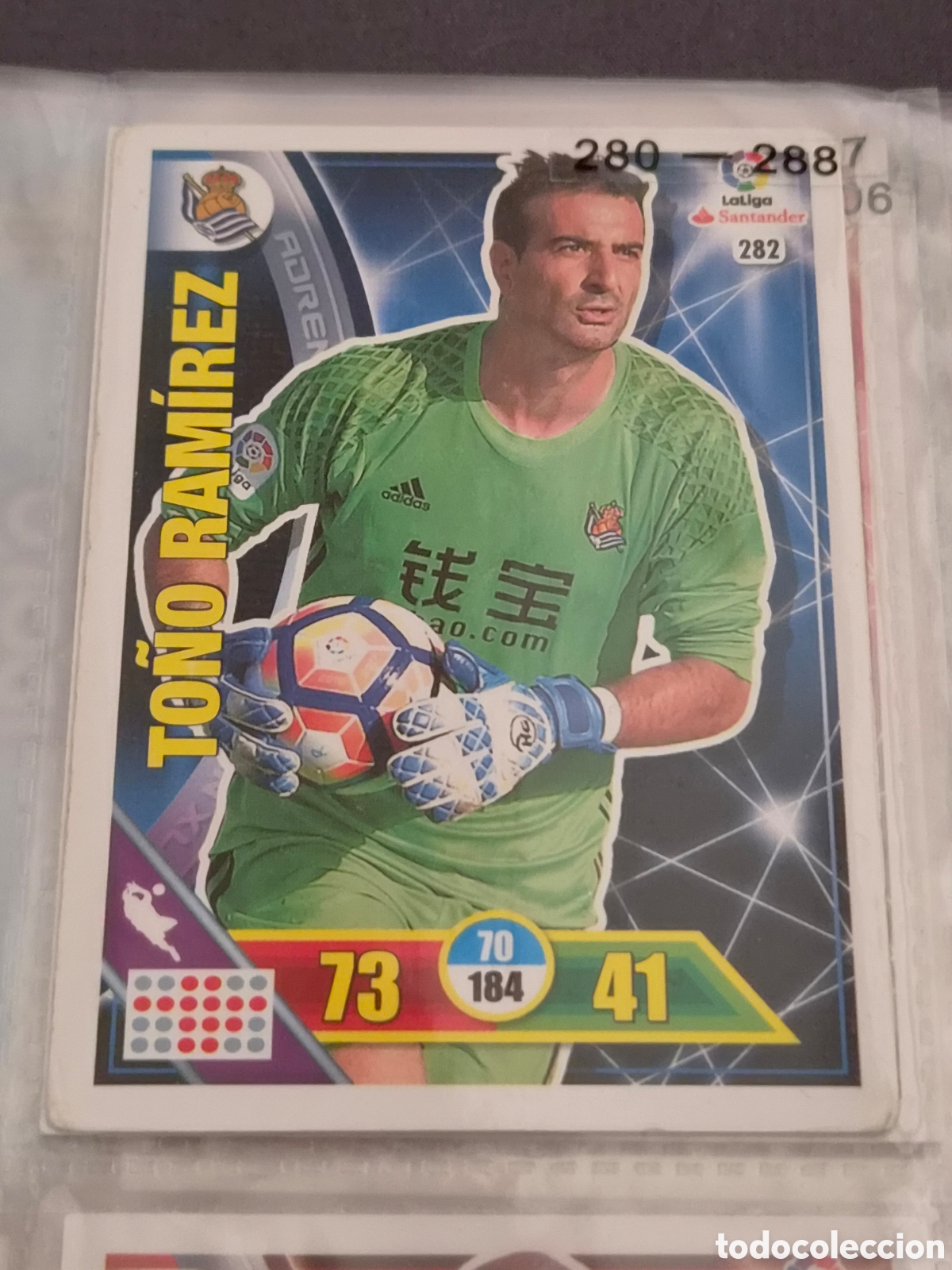 Trading Cards: 282 - TO&Ntilde;O RAM&Iacute;REZ, REAL SOCIEDAD ADRENALYN 2016 2017