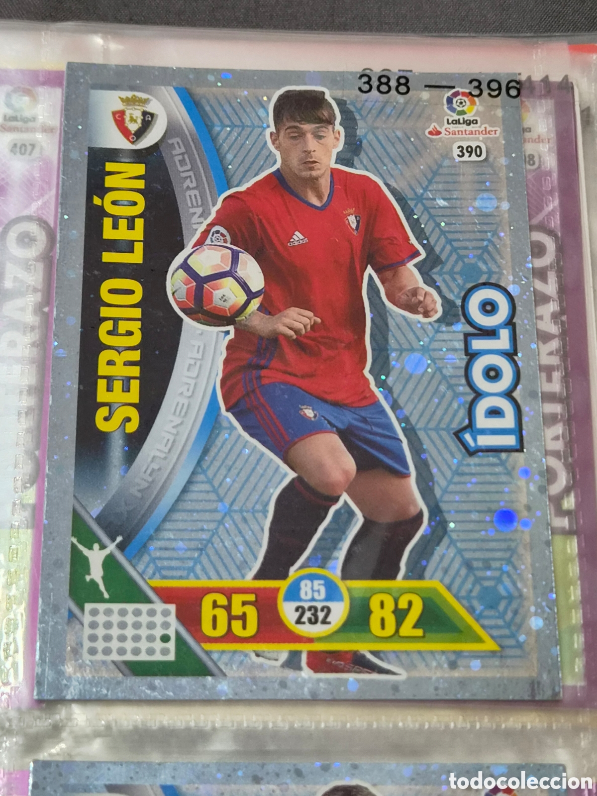 Trading Cards: 390 - SERGIO LE&Oacute;N, OSASUNA IDOLO ADRENALYN 2016 2017