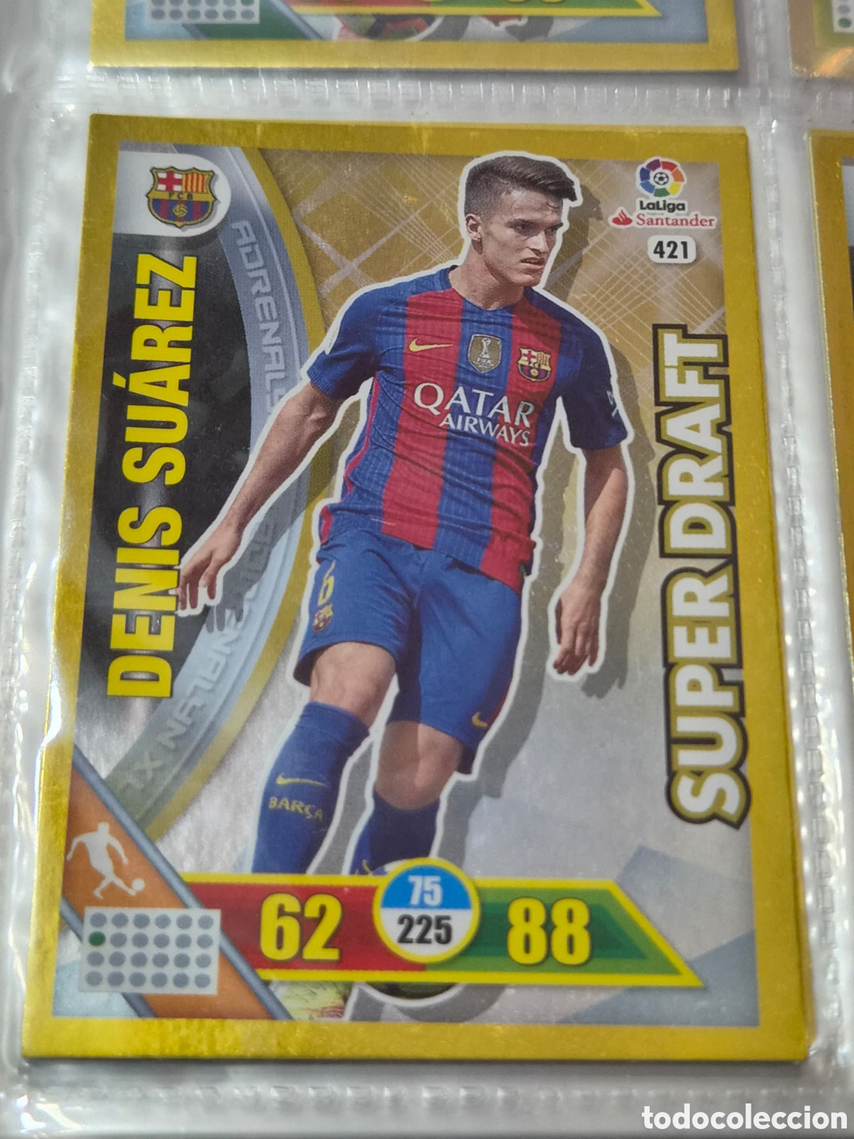 Trading Cards: 421 - DENIS SU&Aacute;REZ, BARCELONA SUPER DRAFT ADRENALYN 2016 2017