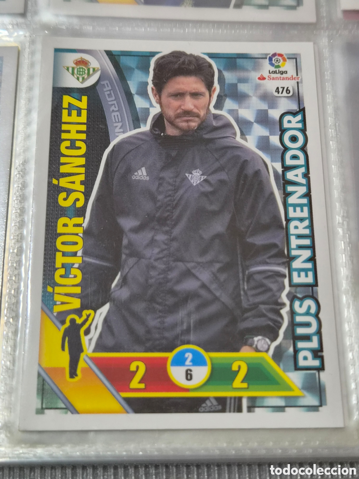 Trading Cards: 476 - VICTOR S&Aacute;NCHEZ, BETIS PLUS ENTRENADOR ADRENALYN 2016 2017