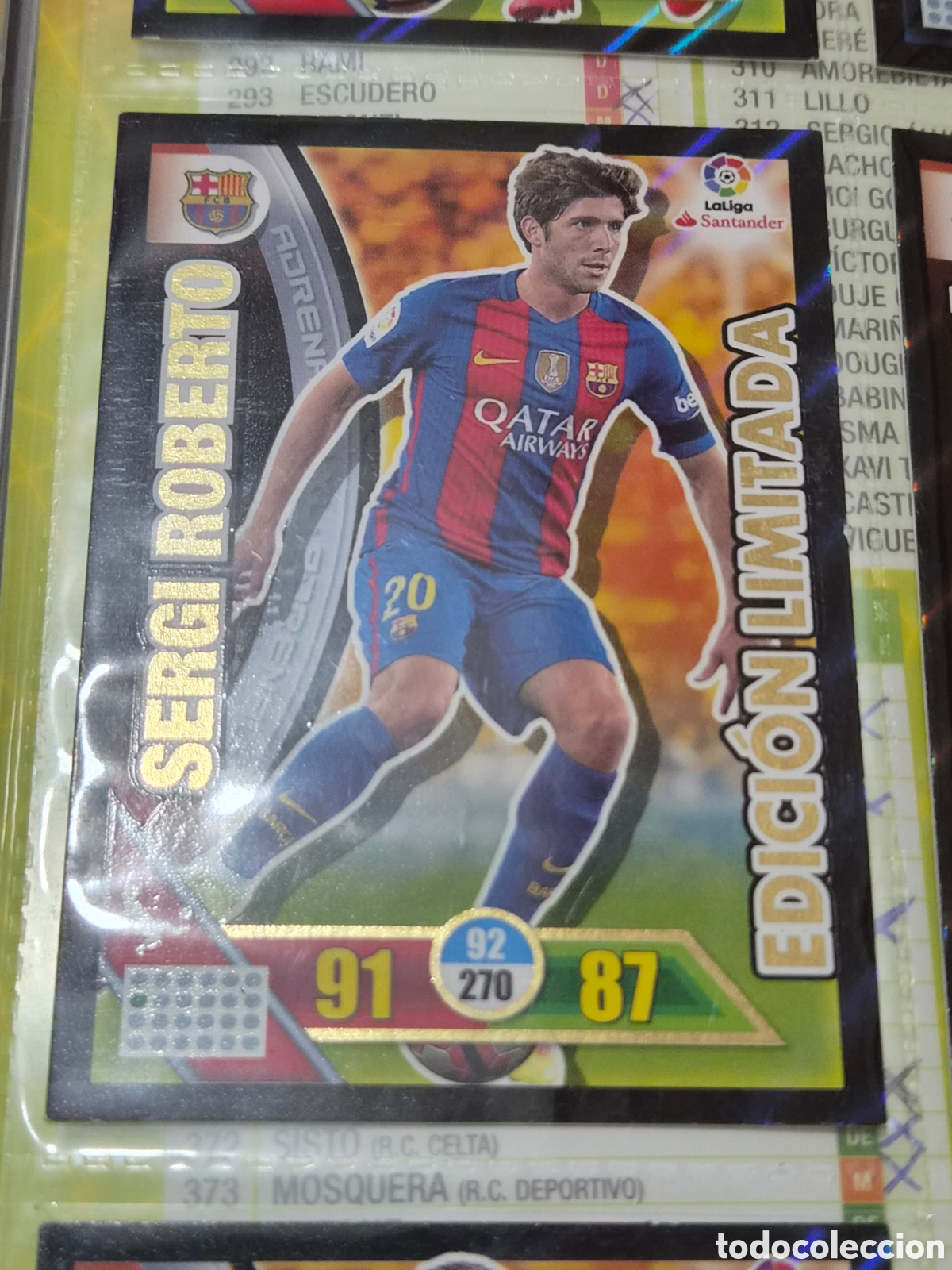 Trading cards: SERGI ROBERTO, BARCELONA EDICI&Oacute;N LIMITADA ADRENALYN 2016 2017
