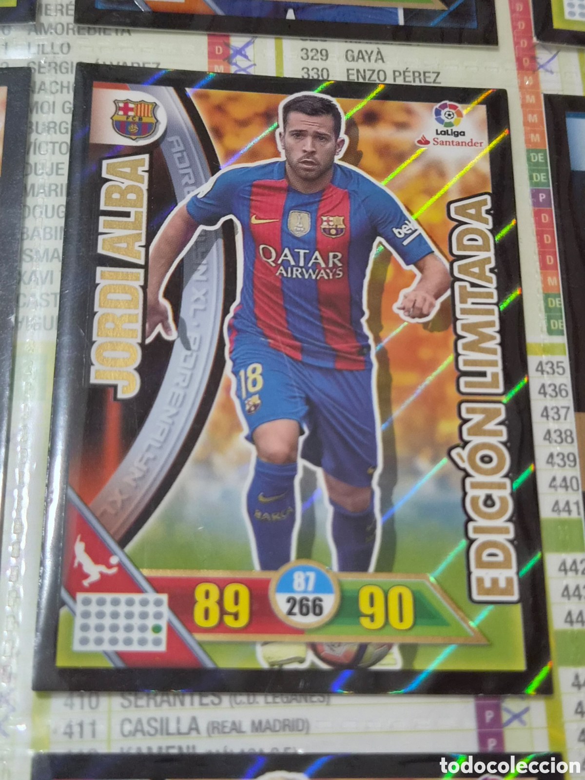 Trading cards: JORDI ALBA , BARCELONA EDICI&Oacute;N LIMITADA ADRENALYN 2016 2017