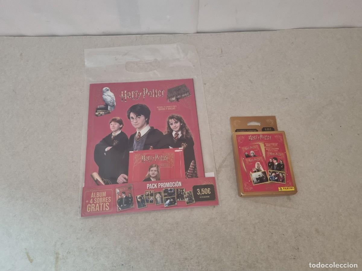Trading cards: Pack Album Harry Potter con 4 sobres y una caja cerrada con 10 sobres de Panini