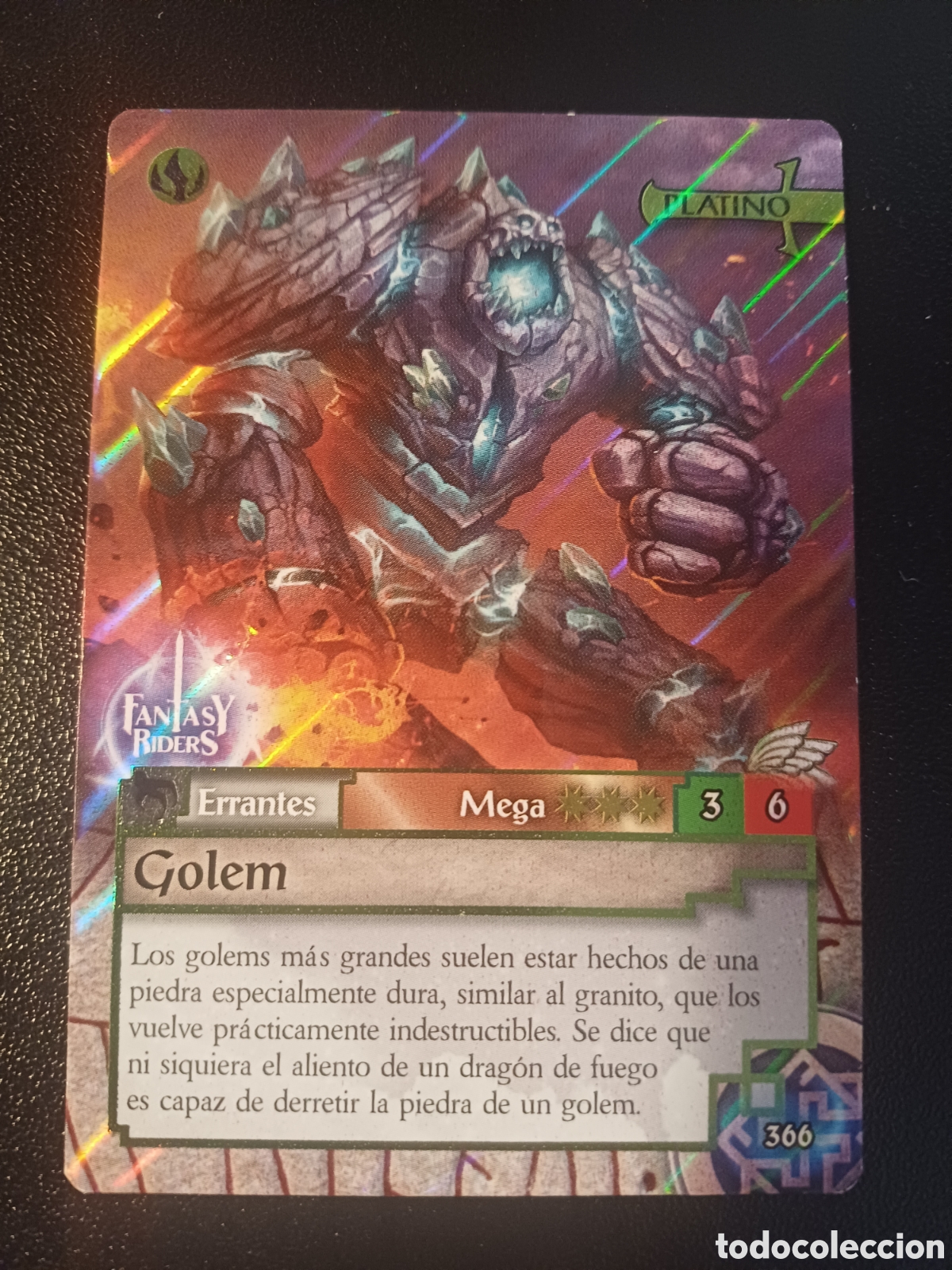 Trading cards: #366 GOLEM MEGA PLATINO PANINI FANTASY RIDER 2018