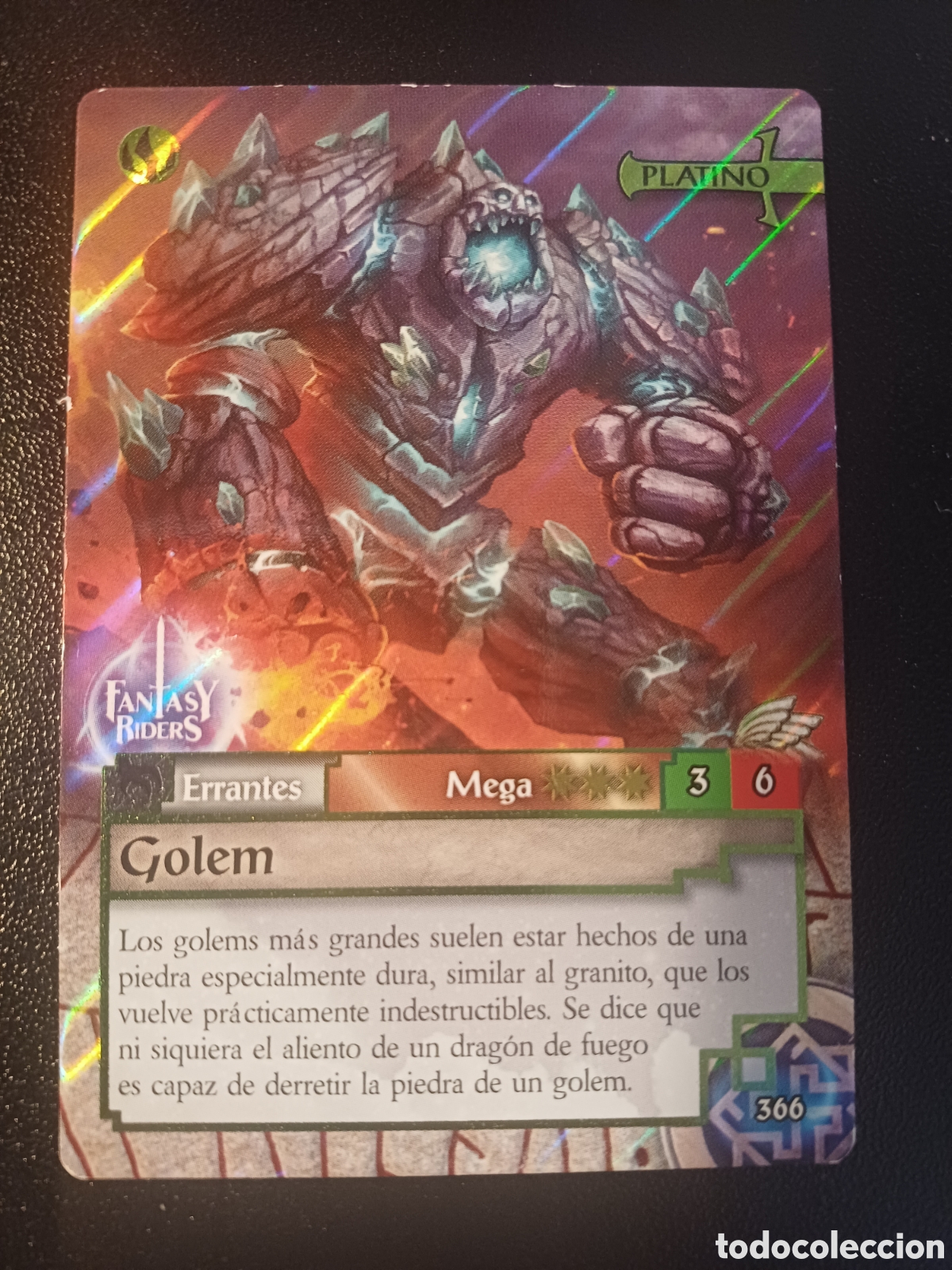Trading cards: #366 GOLEM MEGA PLATINO PANINI FANTASY RIDER 2018
