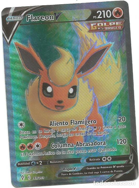 Trading cards: POK&Eacute;MON - FLAREON 169 - CASTELLANO - ALIENTO FLAMIGERO - BRILLANTE