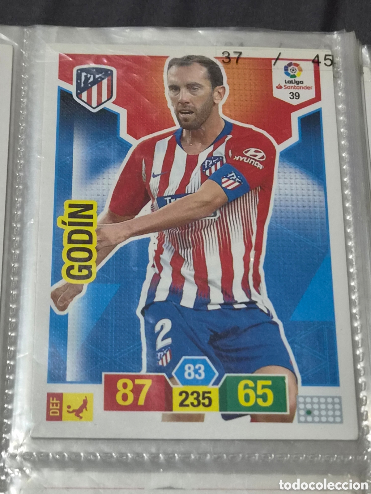 Trading cards: 39 - GODIN, AT.MADRID ADRENALYN 2018-2019