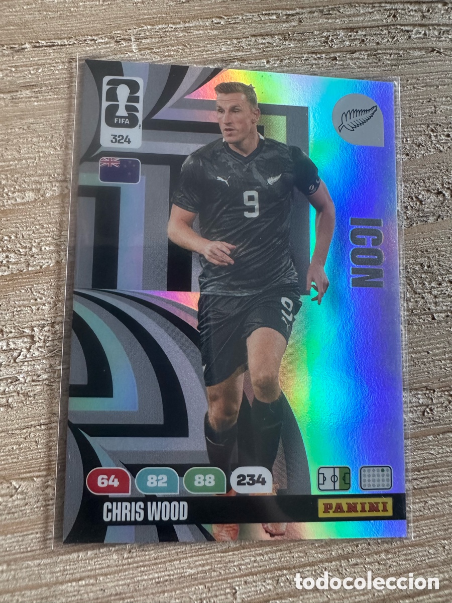 Figurine Collezionabili: CHRIS WOOD NUEVA ZELANDA 324 ICON ADRENALYN XL WORLD CUP 2026 USA CAN MEX MUNDIAL 26 PANINI