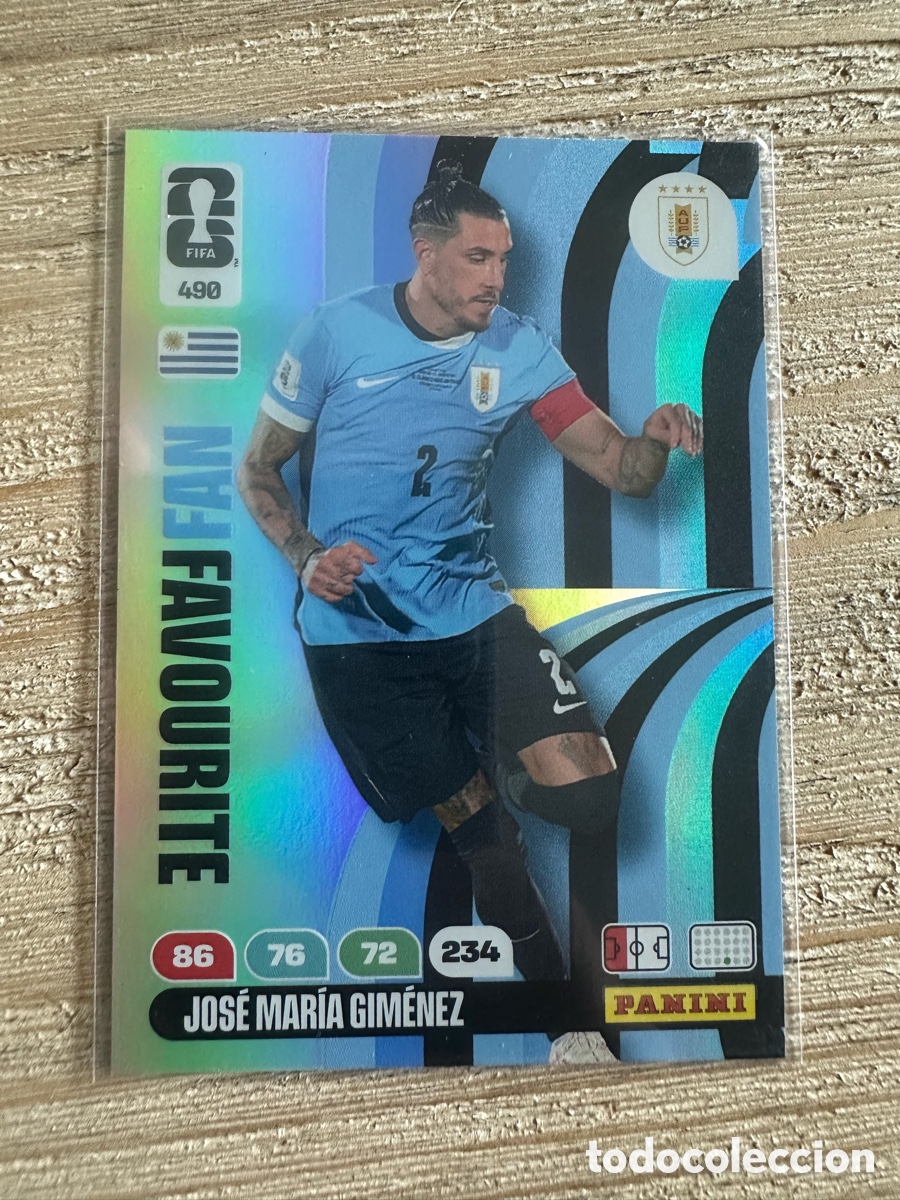 Trading cards: JOSE MARIA GIMENEZ URUGUAY FAN FAVOURITE 490 ADRENALYN WORLD CUP 2026 USA CAN MEX MUNDIAL 26 PANINI