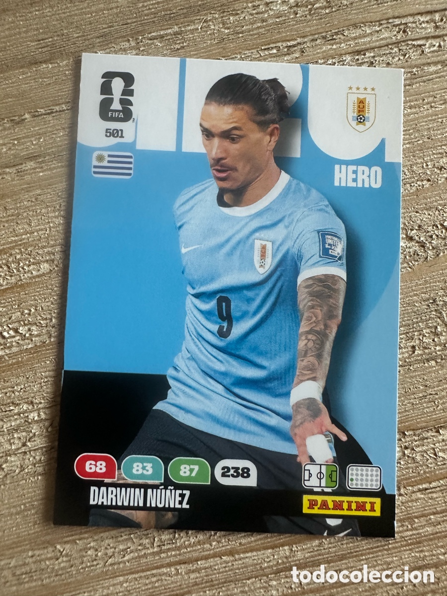 Trading cards: DARWIN NU&Ntilde;EZ URUGUAY 501 ADRENALYN WORLD CUP 2026 USA CAN MEX MUNDIAL 26 PANINI