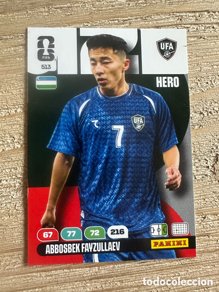 Trading cards: ABBOSBEK FAYZULLAEV UZBEKISTAN 513 ADRENALYN XL WORLD CUP 2026 USA CAN MEX MUNDIAL 26 PANINI
