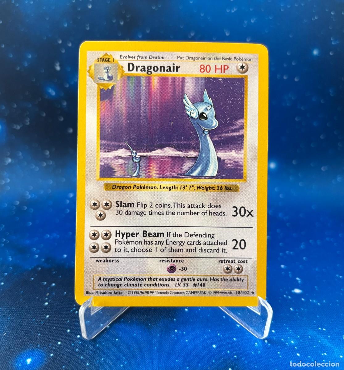 Trading cards: Pok&eacute;mon Dragonair 18/102 Base Set Shadowless Unlimited WOTC 1999 Ingl&eacute;s NM EX+