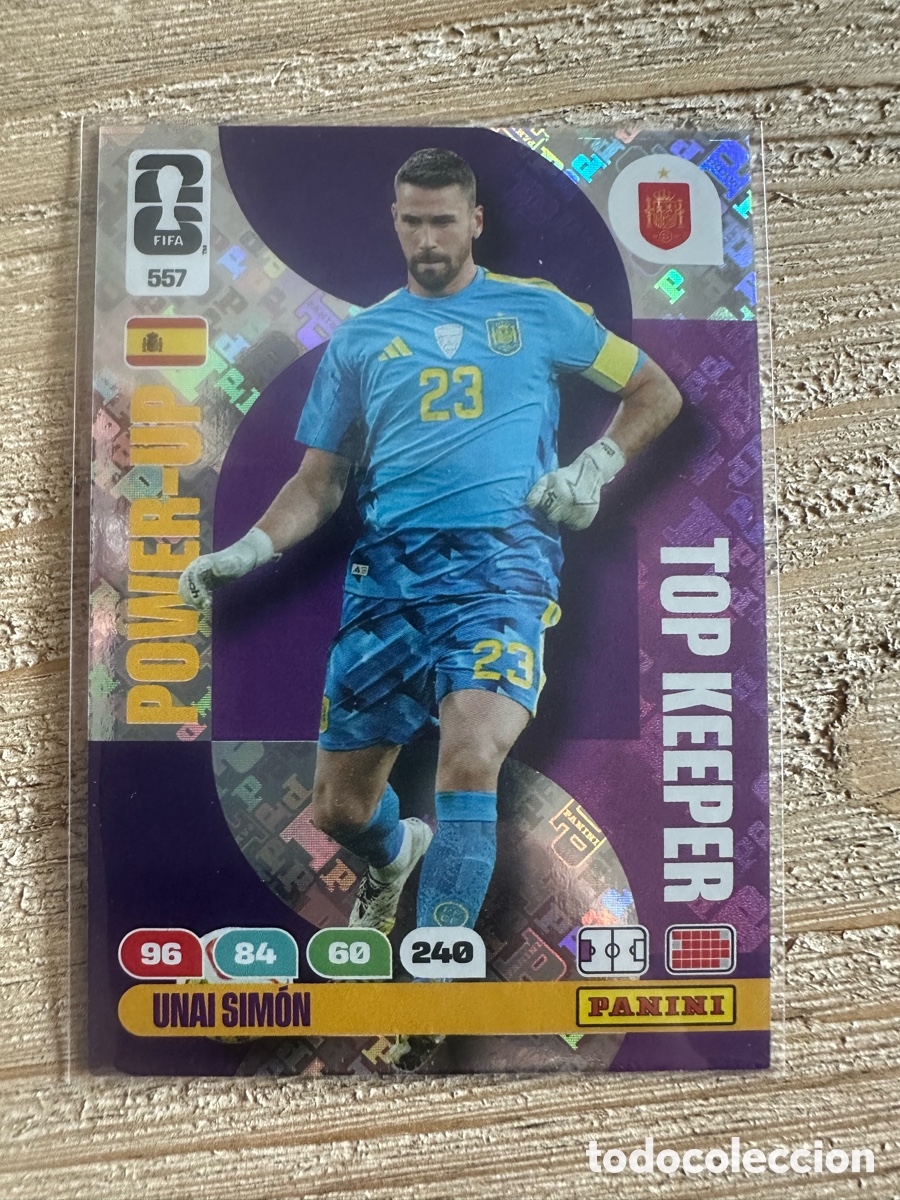 Trading cards: UNAI SIMON ESPA&Ntilde;A TOP KEEPER 557 ADRENALYN XL WORLD CUP 2026 USA CAN MEX MUNDIAL 26 PANINI