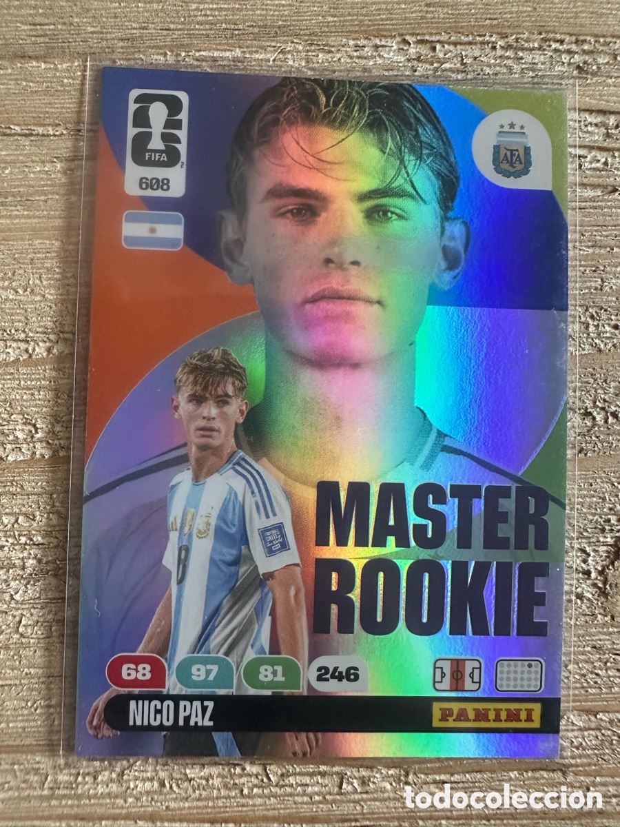 Trading cards: NICO PAZ ARGENTINA MASTER ROOKIE 608 ADRENALYN WORLD CUP 2026 USA CAN MEX MUNDIAL 26 PANINI