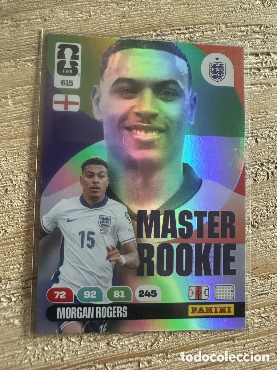 Trading cards: MORGAN ROGERS INGLATERRA MASTER ROOKIE 615 ADRENALYN WORLD CUP 2026 USA CAN MEX MUNDIAL 26 PANINI