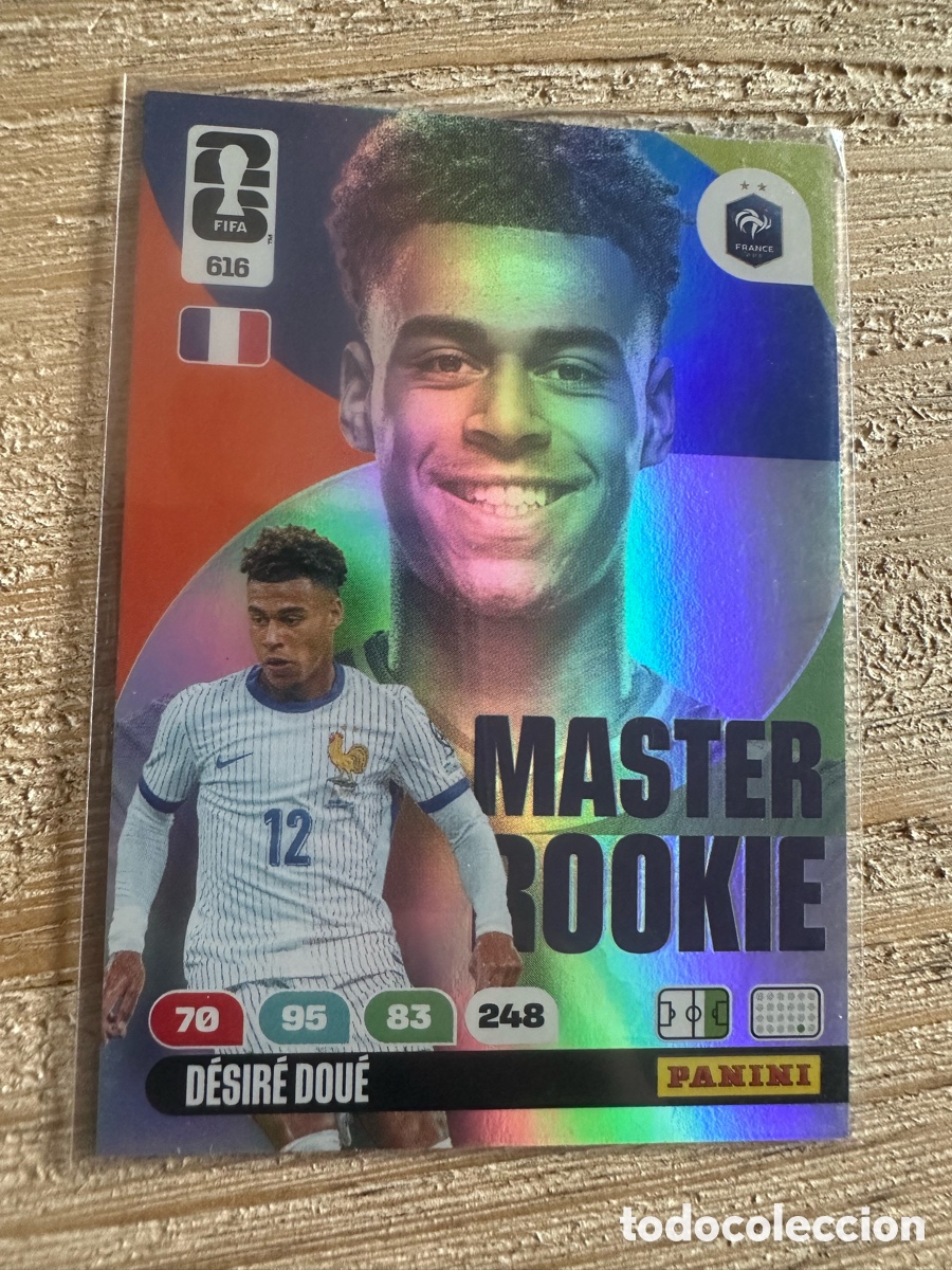 Trading cards: DESIRE DOUE FRANCIA MASTER ROOKIE 616 ADRENALYN WORLD CUP 2026 USA CAN MEX MUNDIAL 26 PANINI