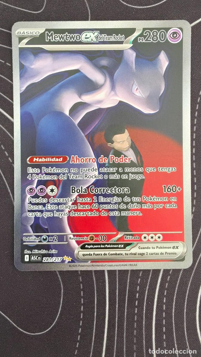 Trading cards: Mewtwo ex (Special Illustration Rare - SAR) de la expansi&oacute;n Ascended Heroes (N&ordm; 281/217) en Espa&ntilde;ol.