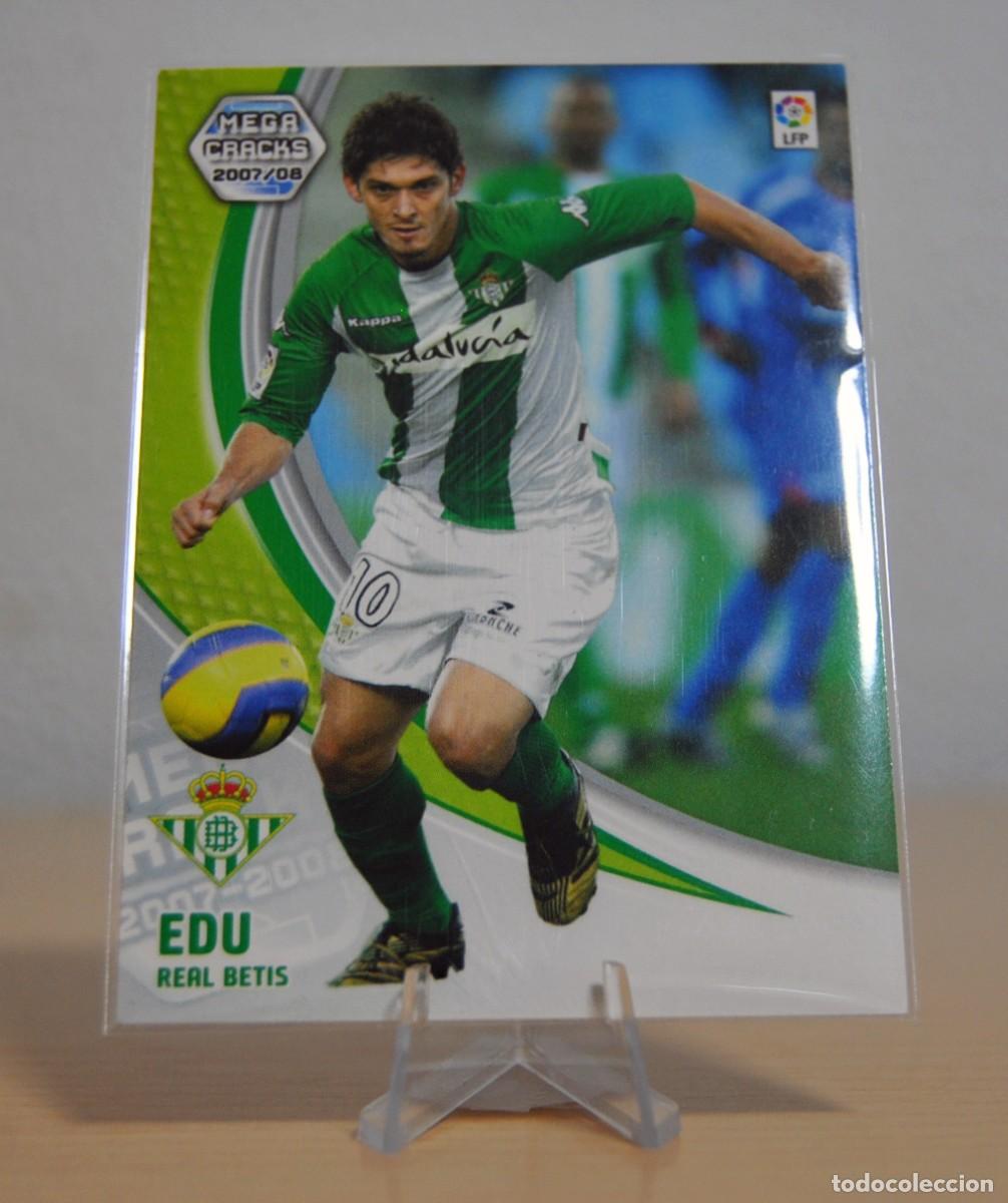 Trading cards: Edu, n&ordm;88 (Betis). Colecci&oacute;n Cromos MegaCracks 2007-2008. Panini. Estrella.