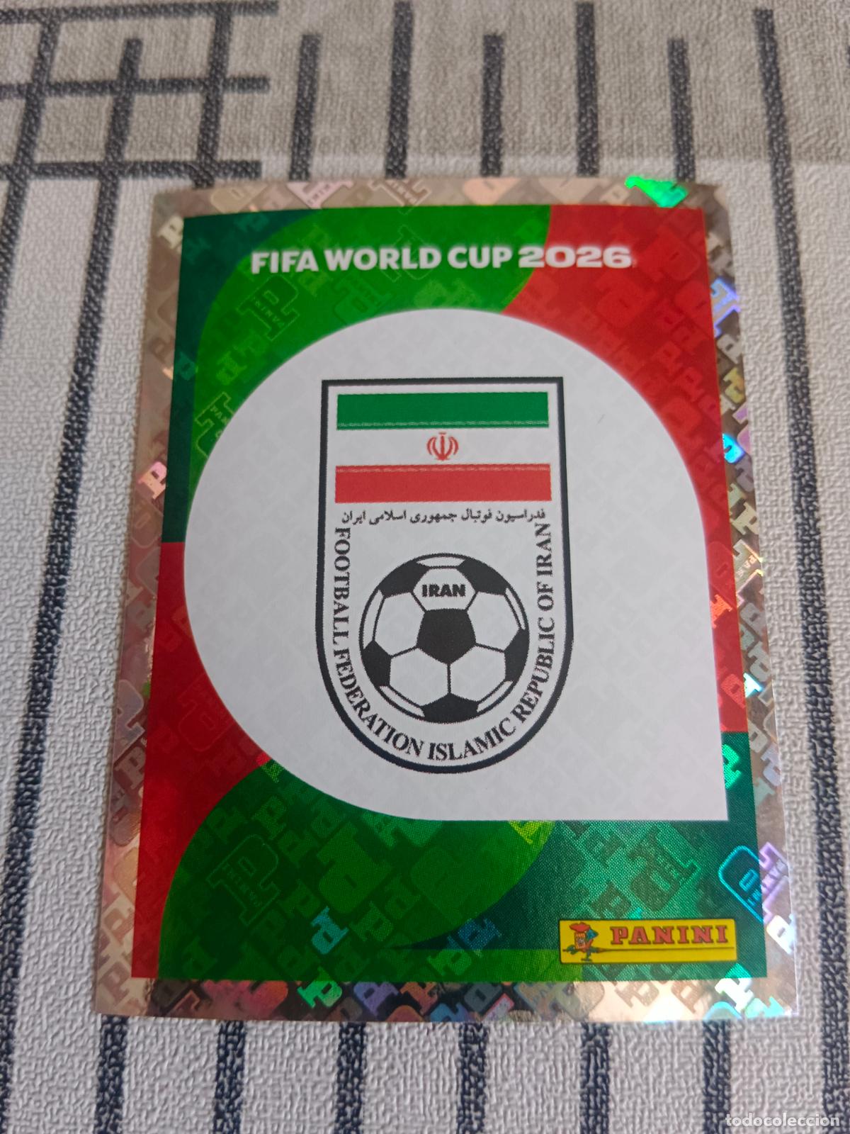 Trading cards: MUNDIAL 2026 ESTADOS UNIDOS USA MEXICO MEJICO CANADA IRN 1 IRN1 ESCUDO IRAN FIFA