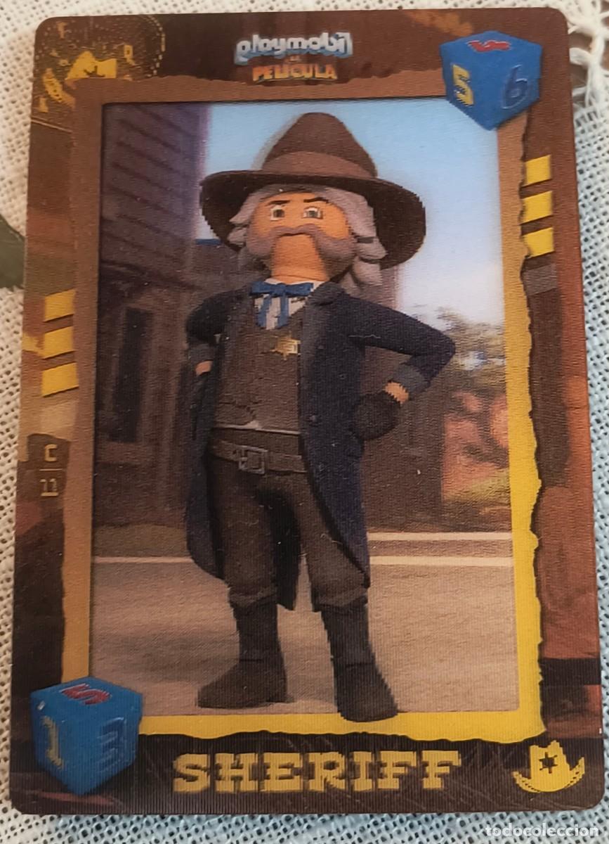 Trading cards: CARTA 3D | SHERIFF / PLAYMOBIL LA PEL&Iacute;CULA