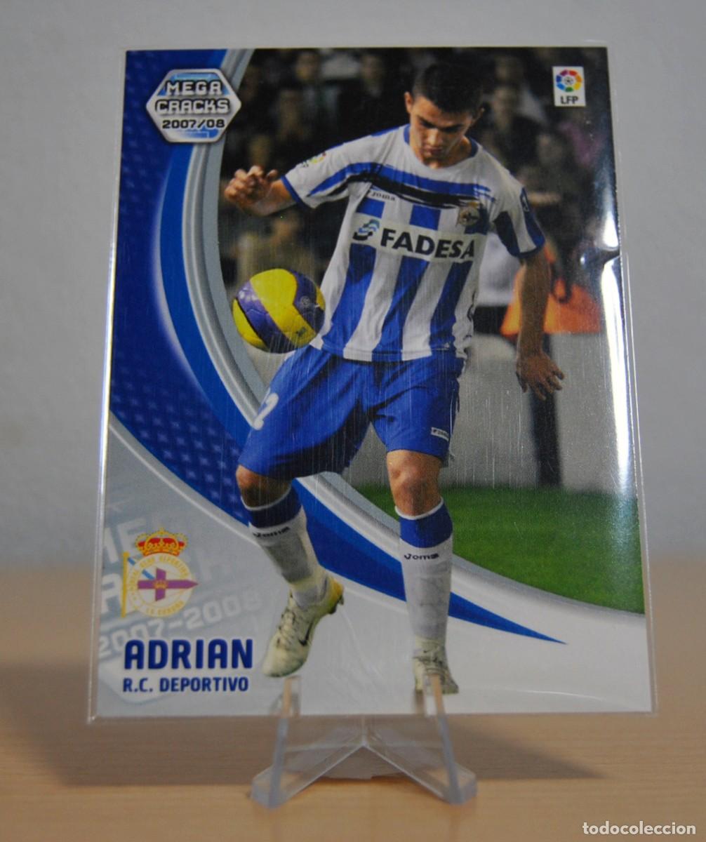 Trading cards: Adrian, n&ordm;108 (R.C. Deportivo). Colecci&oacute;n Cromos MegaCracks 2007-2008. Panini.