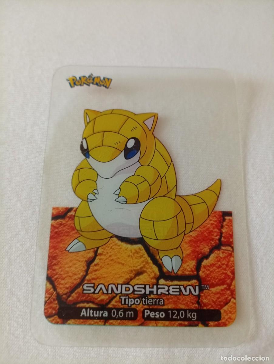 Trading cards: Carta coleccionable de Sandshrew, n&uacute;mero 027 de la serie Lamincards. 2005 - Ilustraci&oacute;n de Sandshrew
