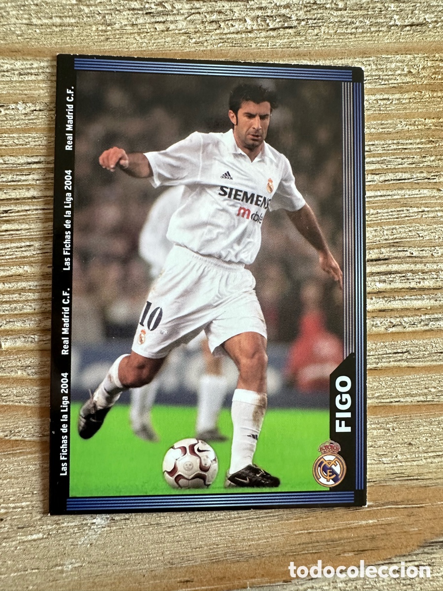 Cartas Colecion&aacute;veis: FIGO REAL MADRID 21 LAS FICHAS DE LA LIGA 2004 MUNDICROMO 2003-04 03 04