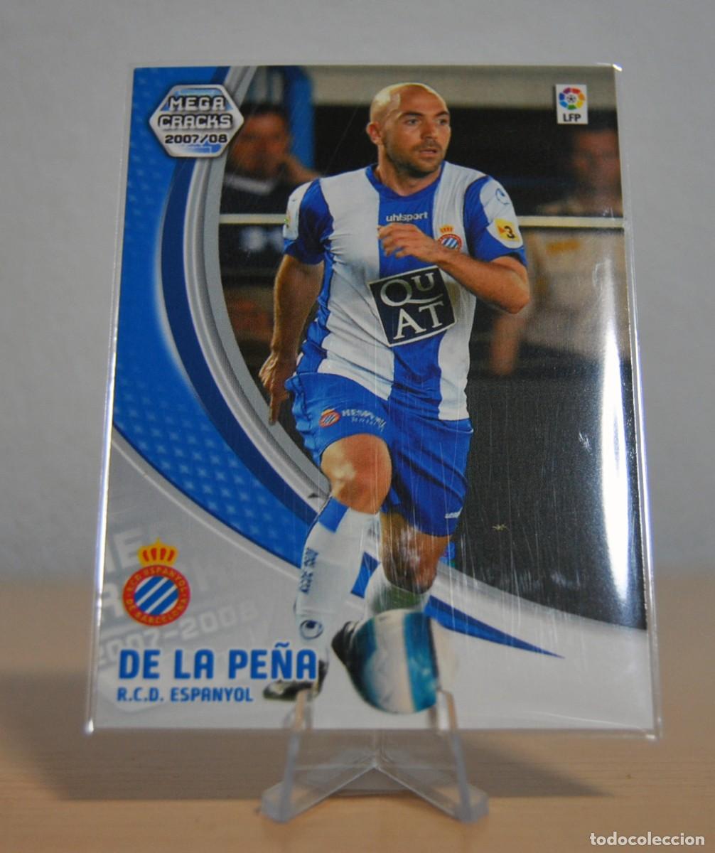Trading cards: De la Pe&ntilde;a, n&ordm;119 (R.C.D. Espanyol). Colecci&oacute;n Cromos MegaCracks 2007-2008. Panini. Estrella.