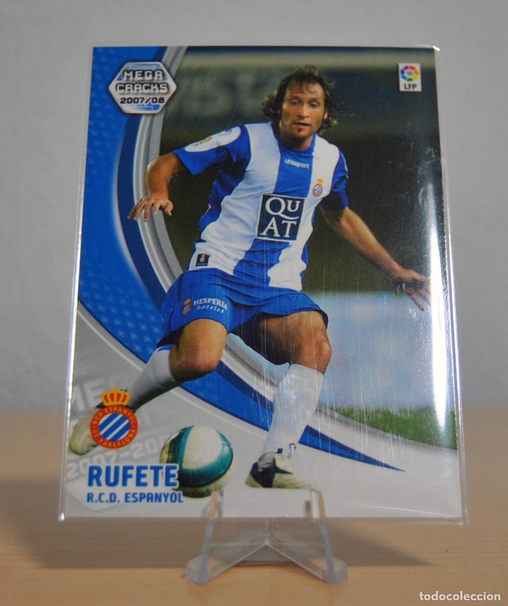 Trading cards: Rufete, n&ordm;121 (R.C.D. Espanyol). Colecci&oacute;n Cromos MegaCracks 2007-2008. Panini.