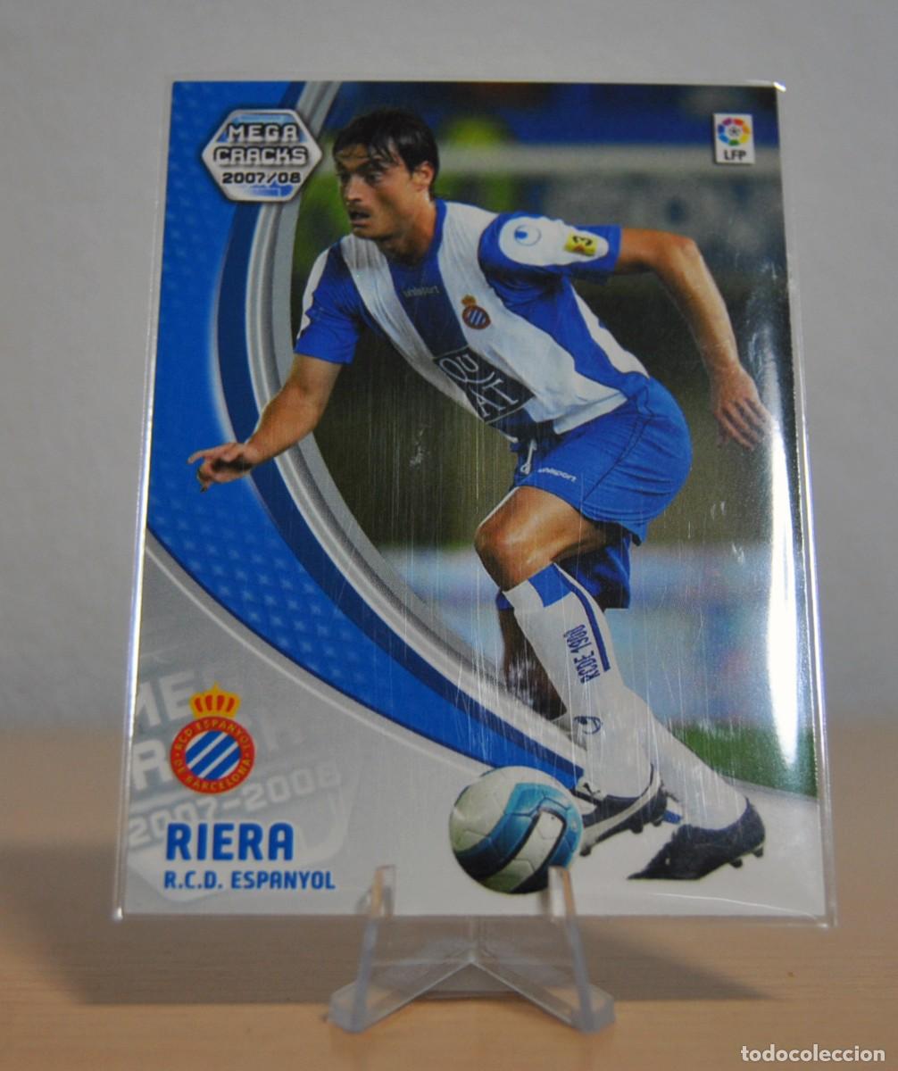 Trading cards: Riera, n&ordm;122 (R.C.D. Espanyol). Colecci&oacute;n Cromos MegaCracks 2007-2008. Panini. Estrella.