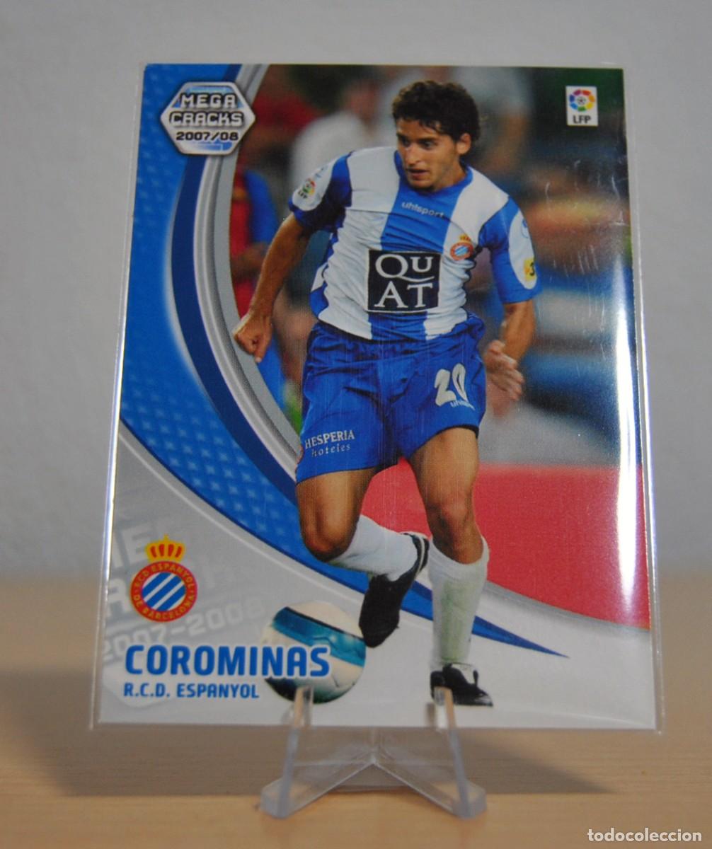 Trading cards: Corominas, n&ordm;123 (R.C.D. Espanyol). Colecci&oacute;n Cromos MegaCracks 2007-2008. Panini.