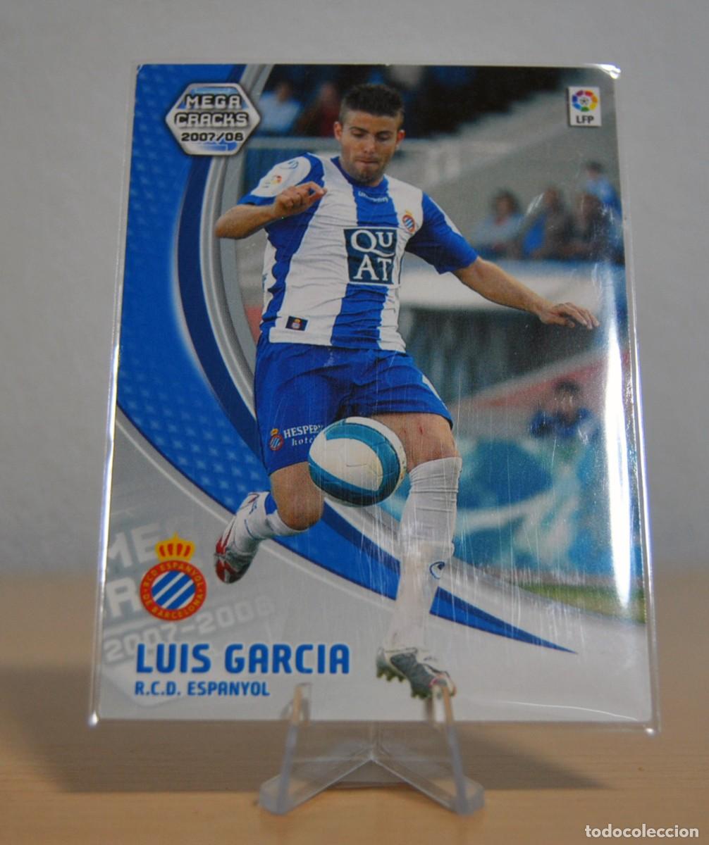 Trading cards: Lu&iacute;s Garc&iacute;a, n&ordm;124 (R.C.D. Espanyol). Colecci&oacute;n Cromos MegaCracks 2007-2008. Panini. Estrella.