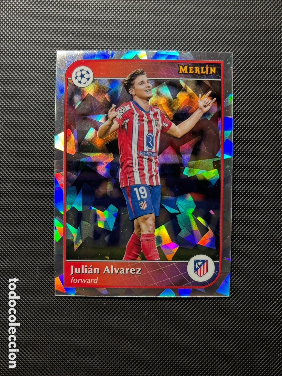 Cartas Colecion&aacute;veis: JULIAN ALVAREZ TOPPS MERLIN 2026 ATL&Eacute;TICO CRACKED ICE