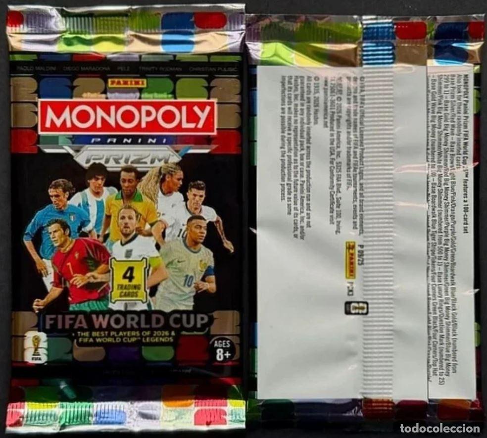 Cartas Colecion&aacute;veis: Panini Prizm Monopoly FIFA World Cup 2026 - 1 Pack Sealed - 4 Cards