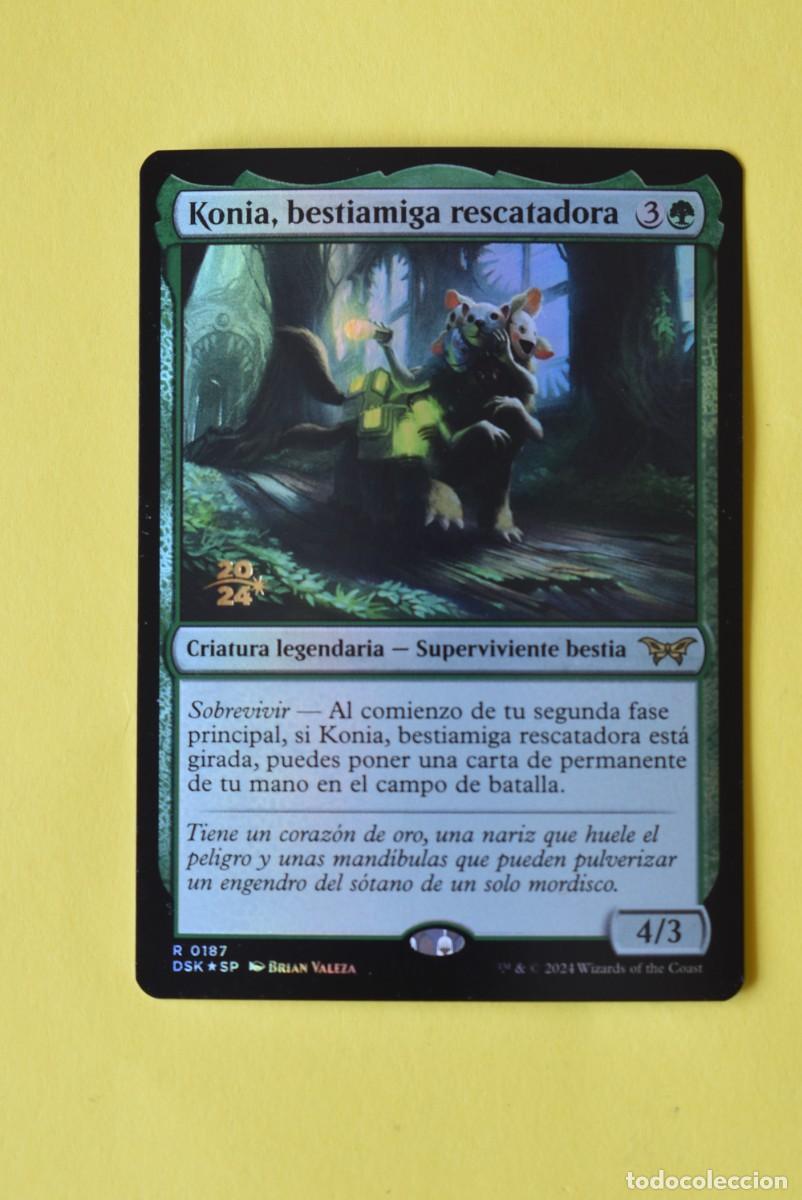Trading cards: Carta Magic the Gathering. Konia bestiamiga rescatadora. Promo presentaci&oacute;n. Espa&ntilde;ol. NM. Foil