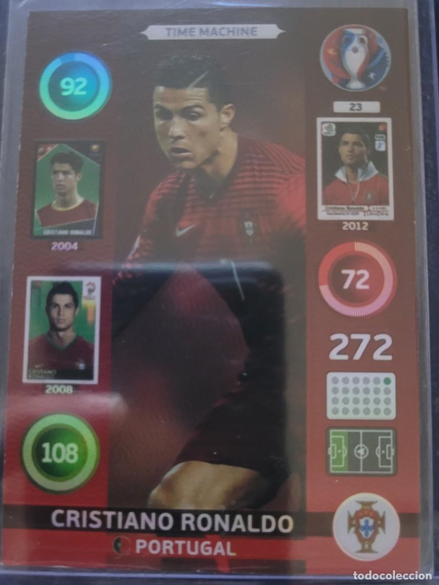 Trading cards: Cromo CRISTIANO RONALDO N&ordm;23 TIME MACHINE EURO 2016 TOTALMENTE NUEVO FUNDA INCLUIDA