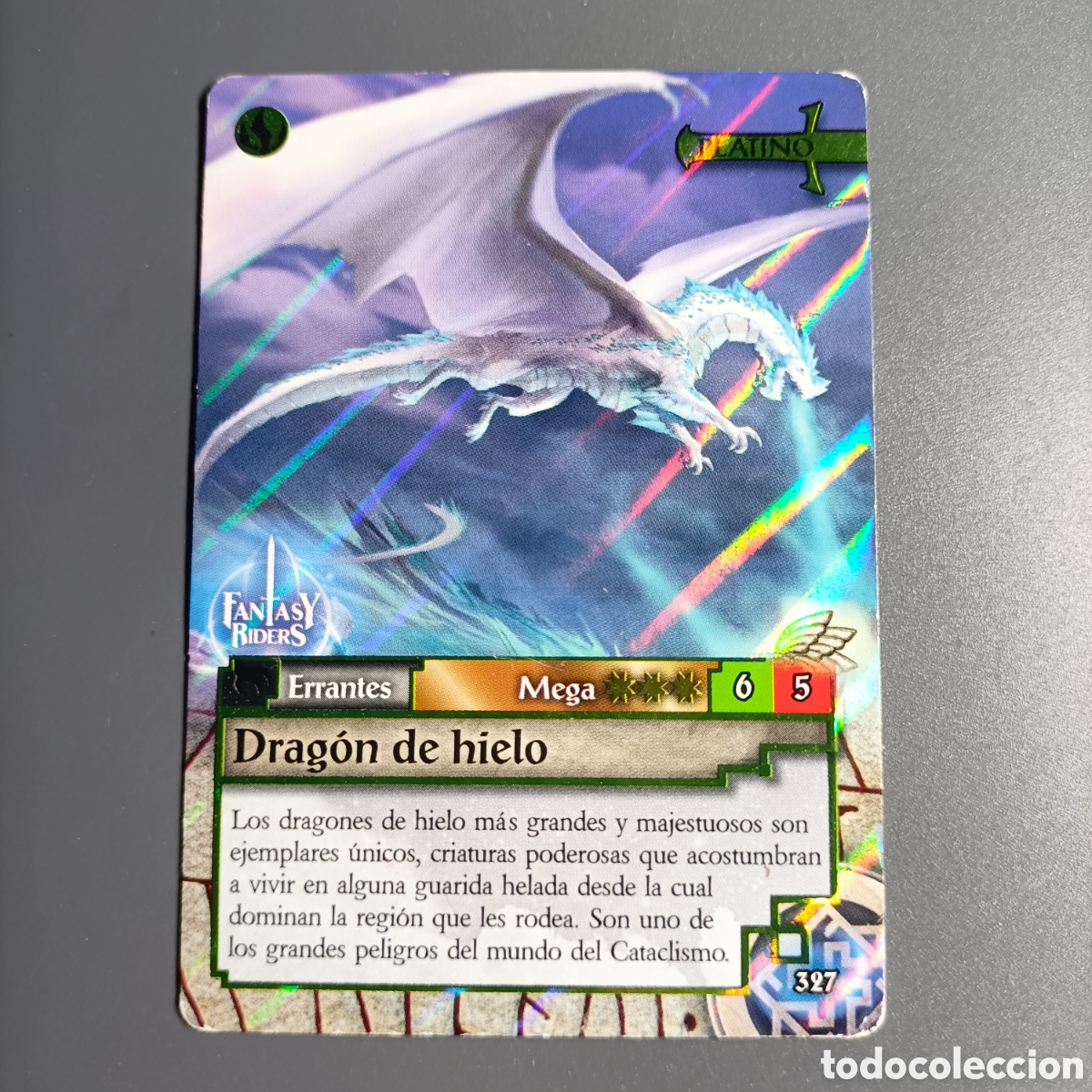 Trading cards: CARTA COLECCI&Oacute;N. FANTASY RIDERS 2018. №327 DRAGON DE HIELO / PLATINO