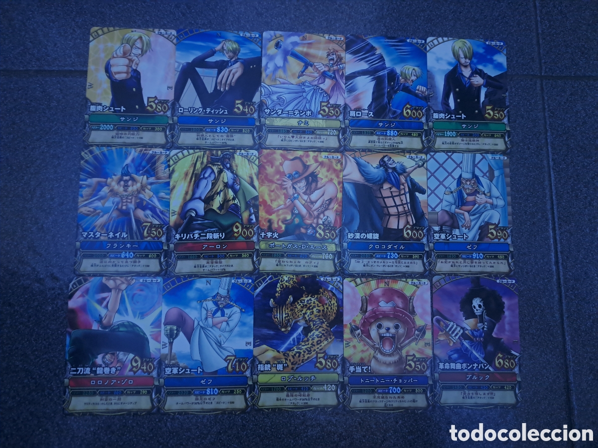 Trading cards: LOTE DE 15 CARDS DE LA SERIE MANGA ONE PIECE COLECCI&Oacute;N ONE PY MATCH DE JAPON ,TODAS DIFERENTES