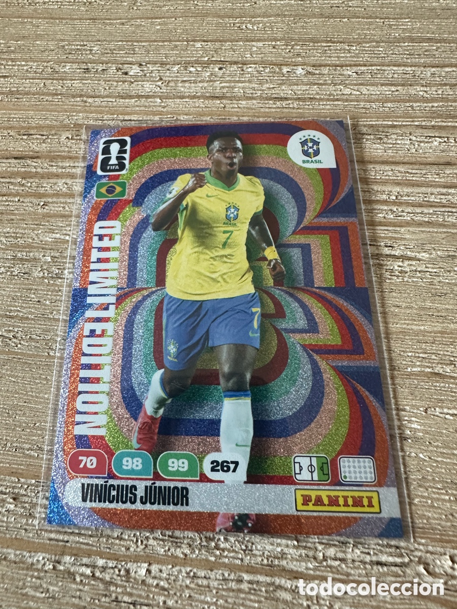 Cartas Colecion&aacute;veis: VINICIUS JUNIOR BRASIL LIMITED EDITION ADRENALYN XL WORLD CUP 2026 USA CAN MEX MUNDIAL 26 PANINI