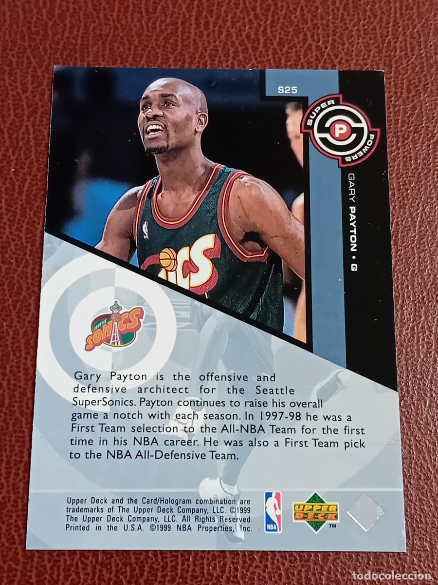 Trading cards: Card S25 Gary Payton Supersonics Upper Deck 1999 Super Powers Insert - Foto 3